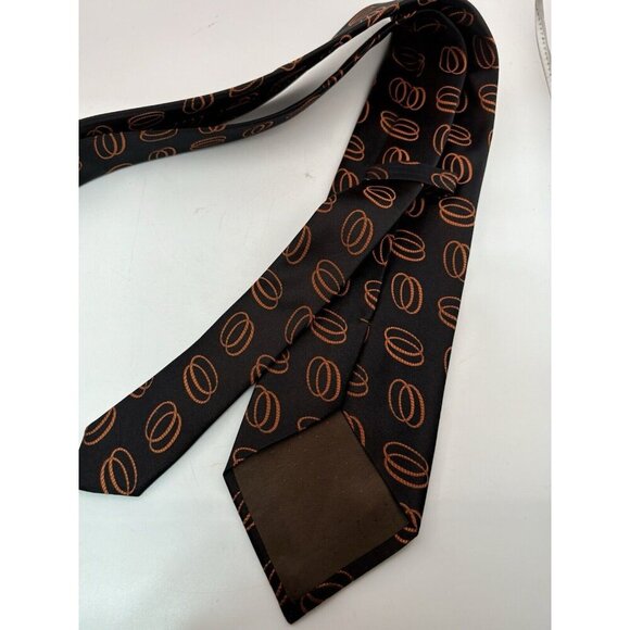 VTG LOT OF 3 Orange/Red Tone Silk Ties Made in Italy Abstract Double Ring - Picture 7 of 7